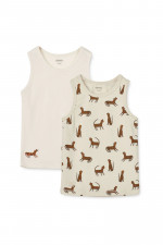 Liewood majica 2 pcs Faris, Leopard sandy/Creme 