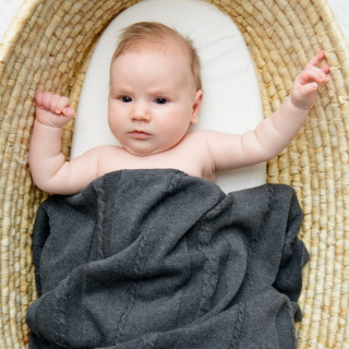 Effiki pamučno ćebe, tamnosivo 