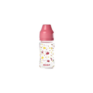 Beaba staklena flašica 240ml, yellow/pink 