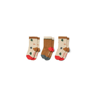 Liewood sokne 3 pcs Silas, Dino dark sandy mix 