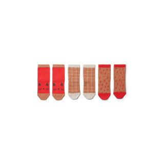 Liewood sokne 3 pcs Silas, Dino dark sandy mix 