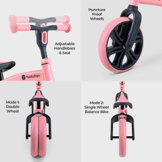 Yvolution junior balans bicikl Velo, roze 