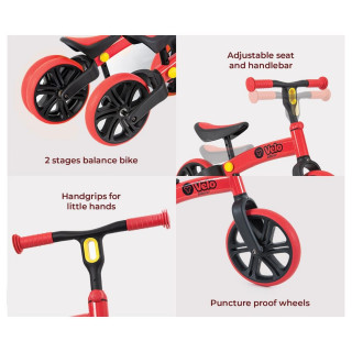 Yvolution junior balans bicikl Velo, crveni 