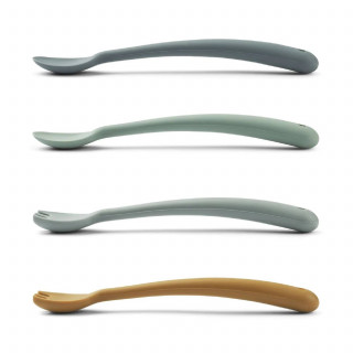 Liewood set za hranjenje 4 pcs Shea, Whale blue 