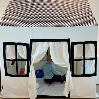 Child home Velika pamučna kućica za igru crno-bela 