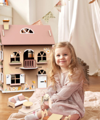 Speedy Monkey Drvena kuća set nameštaja sa zekom 