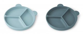 Liewood Stacy silikonska posuda,Whale blue/Dove bl 
