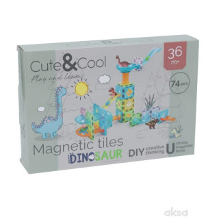 Cute&Cool magnetne pločice dino svet, 74 kom 