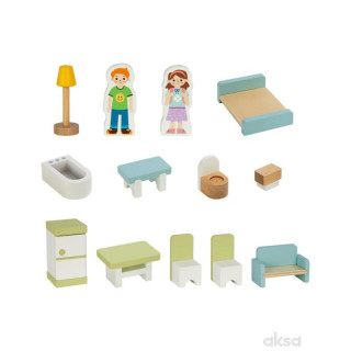 Cute&Cool drvena igračka nosiva kućica za lutke 