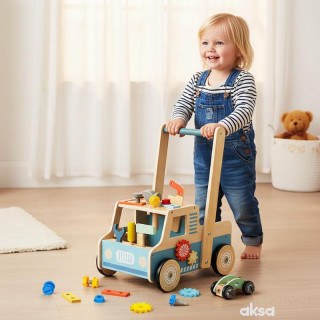 Cute&Cool drvena igračka guralica sa alatom 