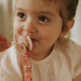 Elodie laža silikonska 0+ misty pink binky bow 