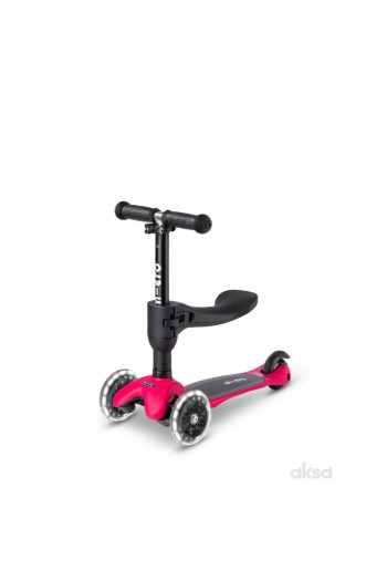 Micro trotinet Mini 3 u 1 Deluxe Lite LED cvreni 
