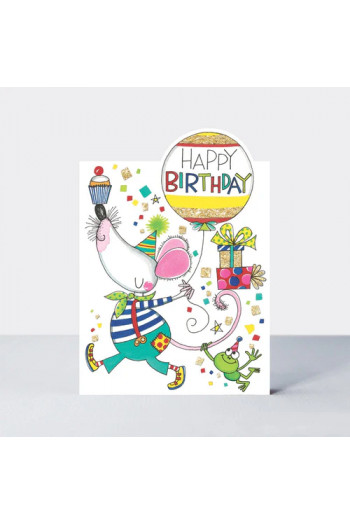 Rachel Ellen Čestitka-Happy Birthday-Mouse&Balloon 