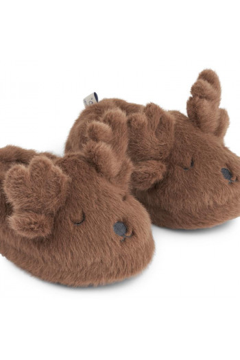 Liewood Aviaja jelen plišane papuče,Pecan 