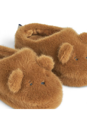 Liewood Aviaja meda plišane papuče,Golden caramel 