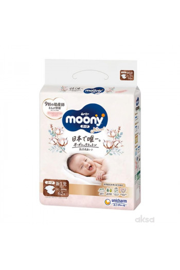 Moony Natural pelene Newborn 3-5 kg, 62 kom 