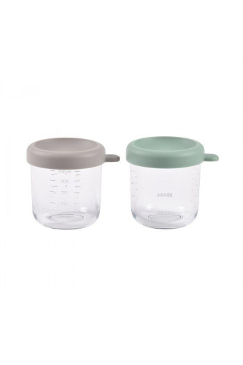 Beaba set od 2x250 ml staklene posude,S green/Gaze 