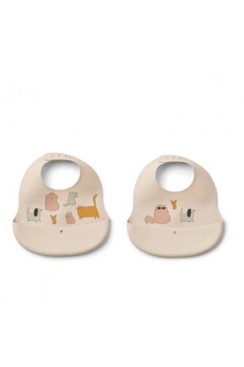 Liewood silik portikla 2pcs Ember,CatsandDogs/Sand 