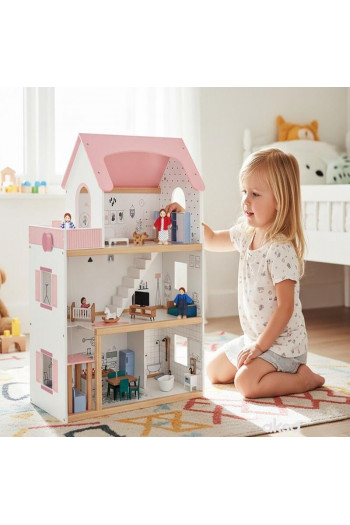 Cute&Cool drvena igračka kućica za lutke velika 
