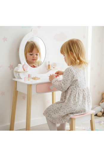 Cute&Cool drvena igračka make-up sto i stolica 
