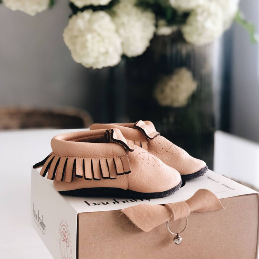 Baobaby pelice mokasine, vel NB (1-2m), Powder 