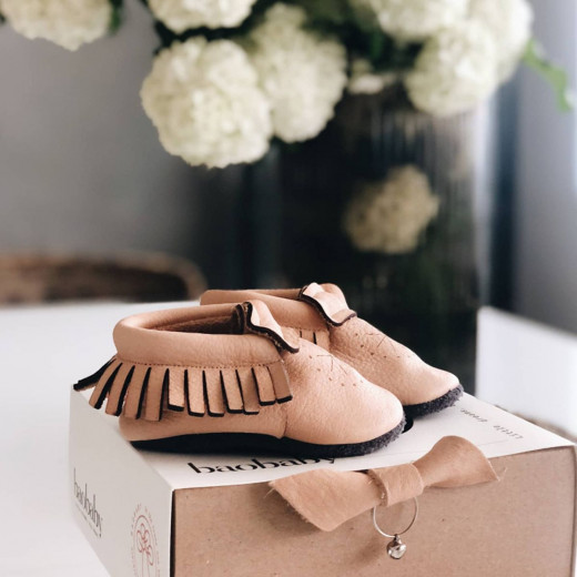 Baobaby pelice mokasine, vel S (5-10m), Powder 