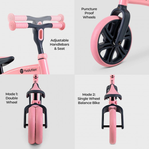 Yvolution junior balans bicikl Velo, roze 