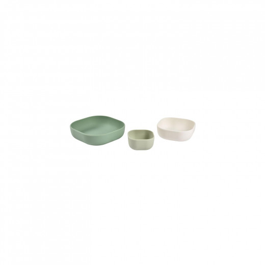 Beaba set silik. nasloživih činija 3kom, green 