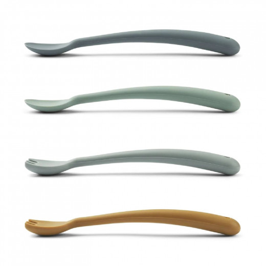 Liewood set za hranjenje 4 pcs Shea, Whale blue 