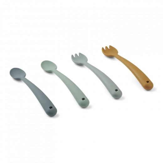 Liewood set za hranjenje 4 pcs Shea, Whale blue 