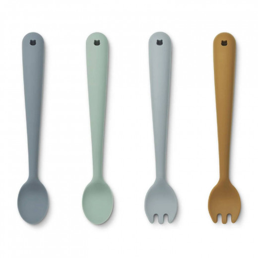 Liewood set za hranjenje 4 pcs Shea, Whale blue 