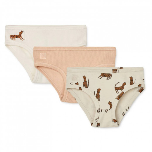 Liewood gaće 3 pcs Nanette, Leopard sandy 