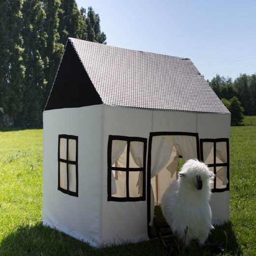 Child home Velika pamučna kućica za igru crno-bela 