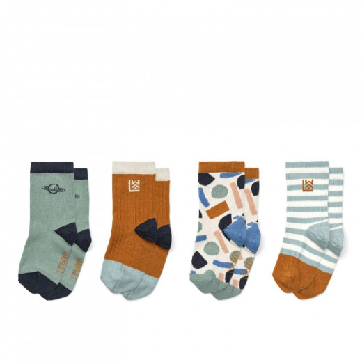 Liewood sokne 4 pcs Silas, Planet multi mix 