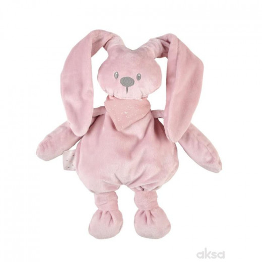 Nattou svetleća igračka, roze zeka sa šalom 