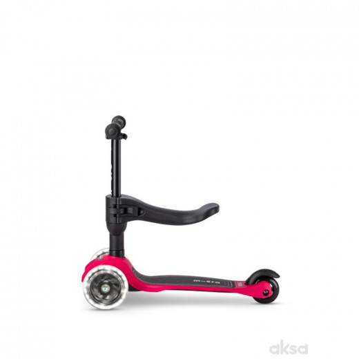 Micro trotinet Mini 3 u 1 Deluxe Lite LED cvreni 