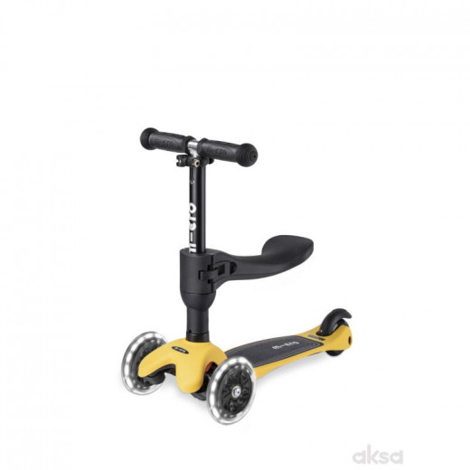 Micro trotinet Mini 3 u 1 Deluxe Lite LED žuti 