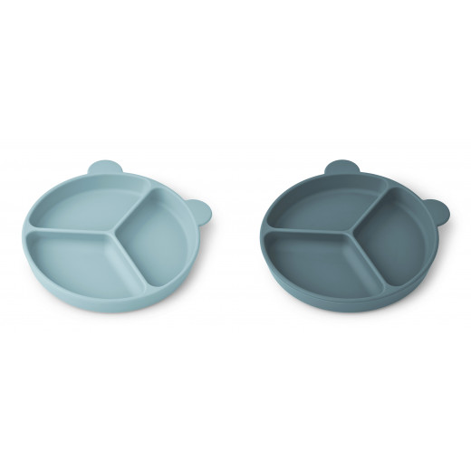 Liewood Stacy silikonska posuda,Whale blue/Dove bl 