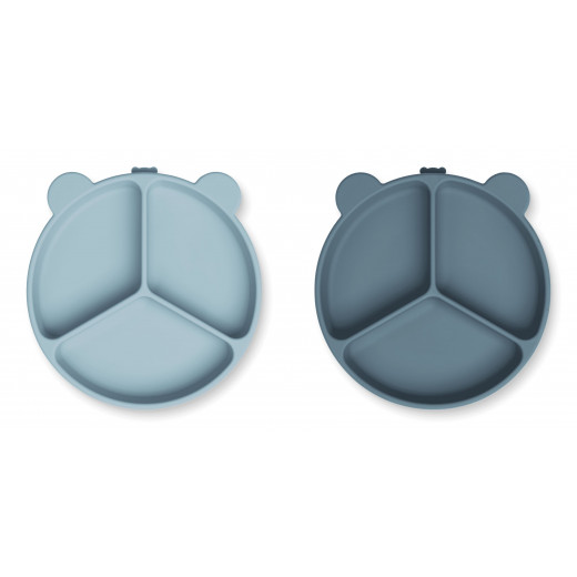 Liewood Stacy silikonska posuda,Whale blue/Dove bl 