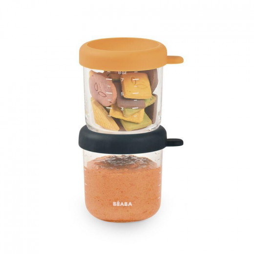 Beaba set od 2 x 250 ml staklene posude,Blu/Honey 
