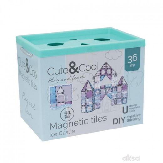 Cute&Cool magnetne pločice snežni dvorac, 91 kom 