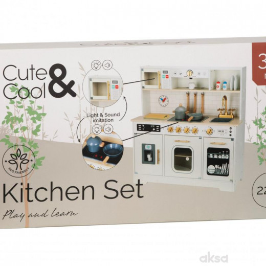 Cute&Cool drvena igračka bela kuhinja XL 