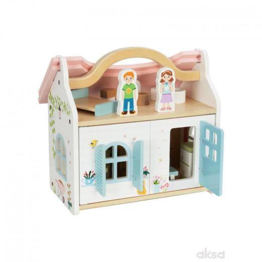 Cute&Cool drvena igračka nosiva kućica za lutke 