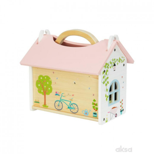 Cute&Cool drvena igračka nosiva kućica za lutke 