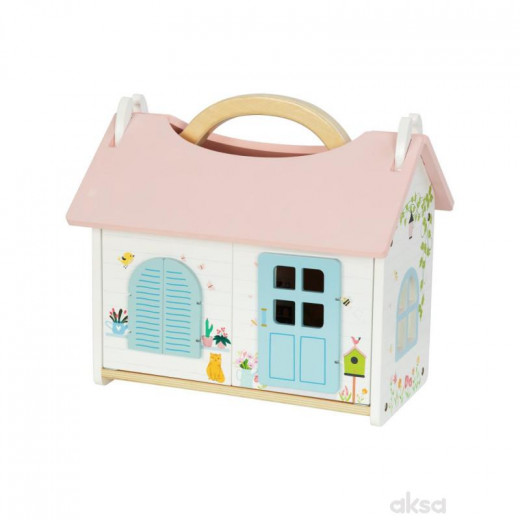 Cute&Cool drvena igračka nosiva kućica za lutke 