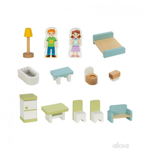 Cute&Cool drvena igračka nosiva kućica za lutke 