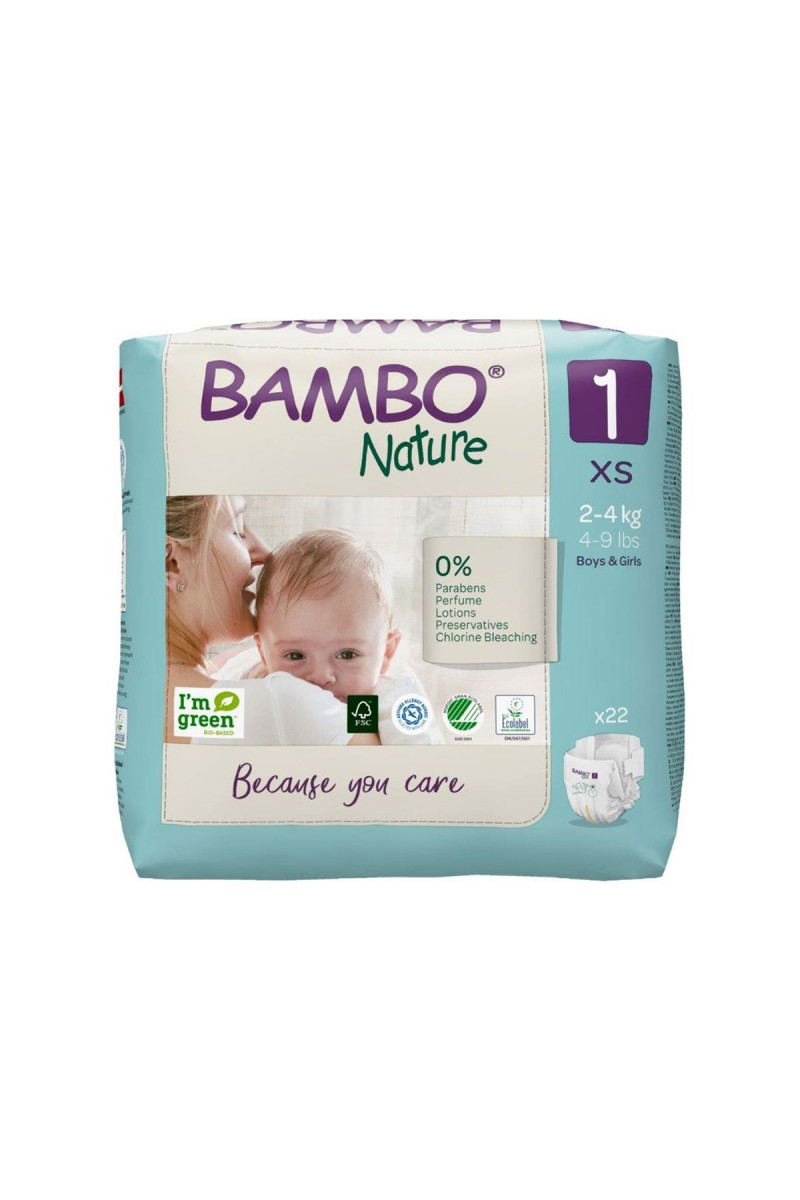 Bambo pelene  Nature Eco-Friendly 1, 2-4 kg 22 kom 