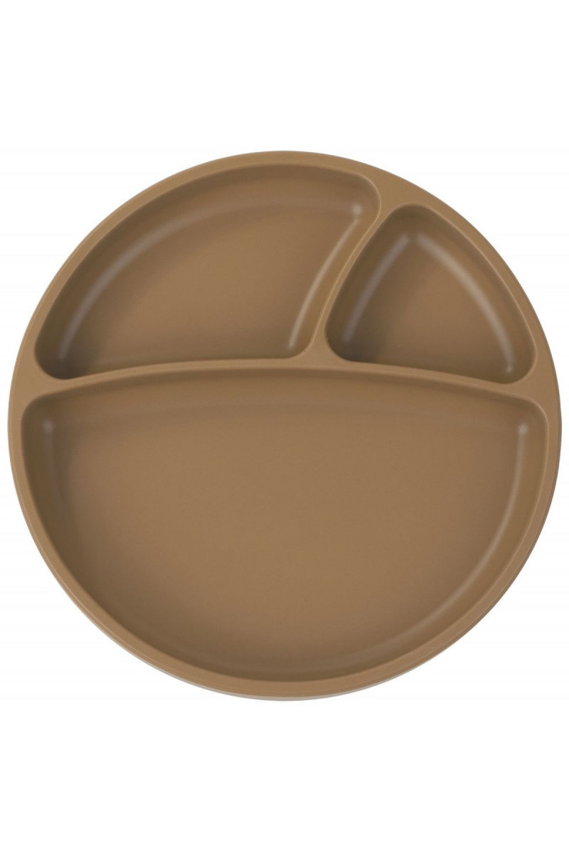 Minikoioi silikonski tanjir Portions Woody Brown 