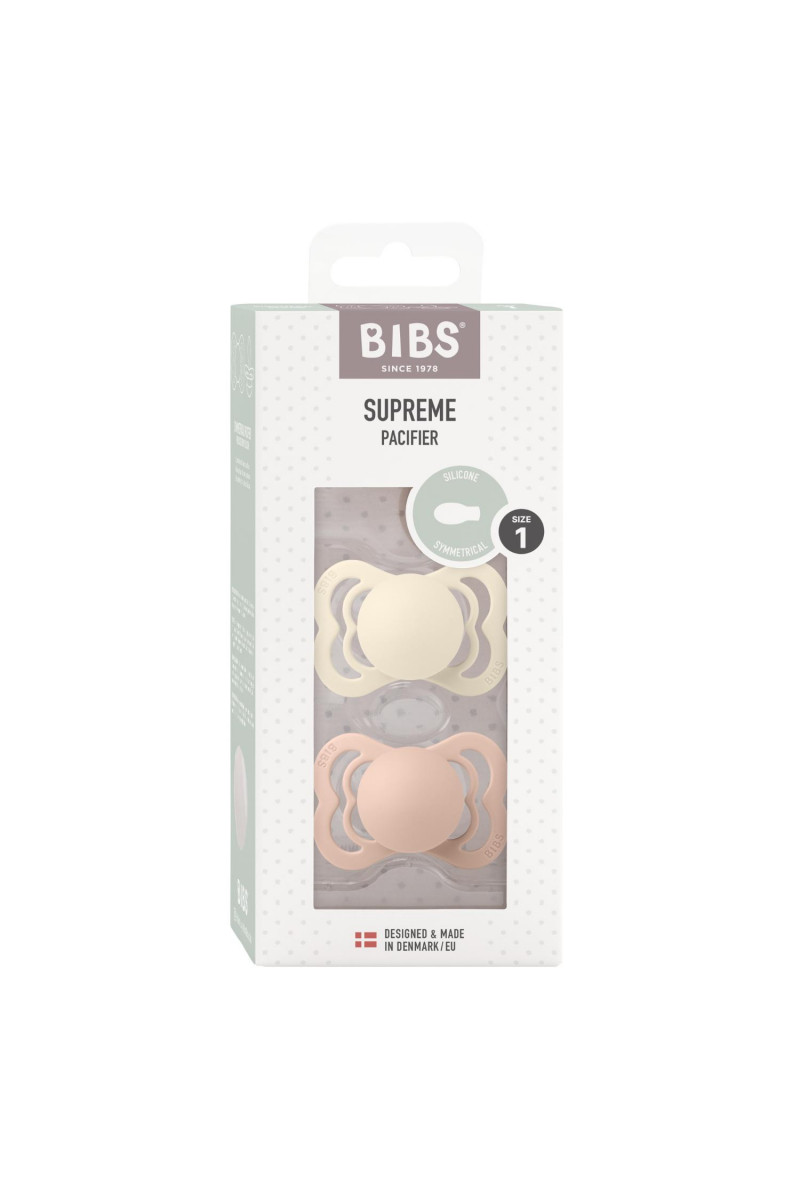 Bibs laža silikon Blush/Ivory veličina 1 
