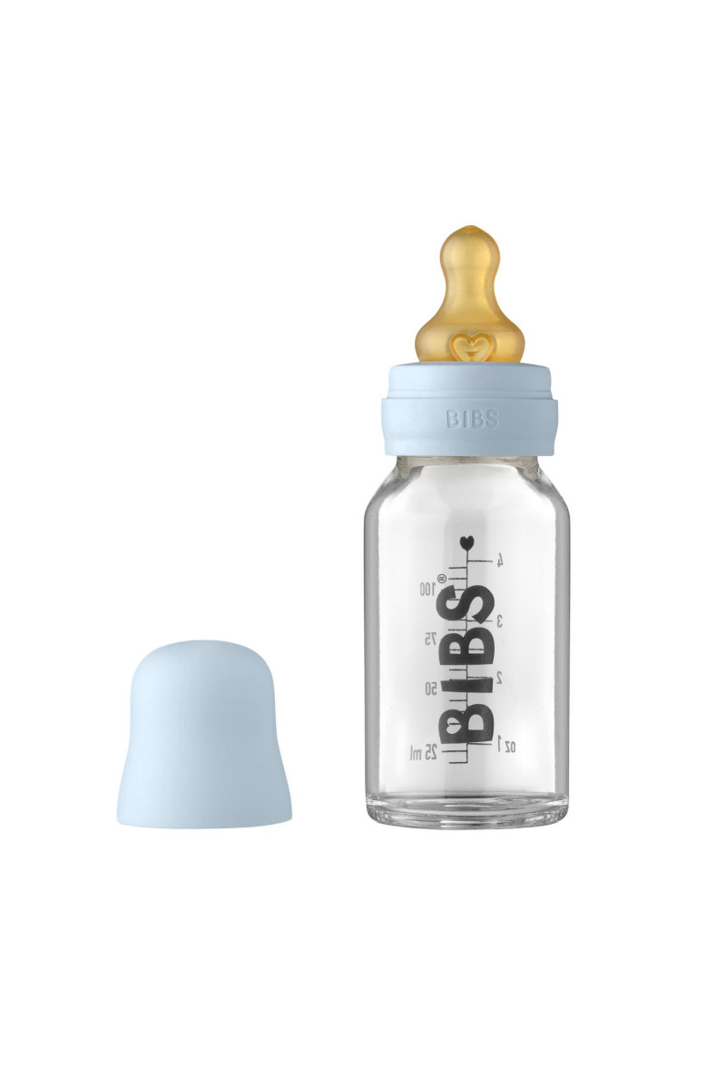 Bibs staklena flašica 110ml Baby blue 